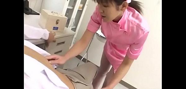  Temptress Shino Isshiki goes naughty on her patient teasing him sexually